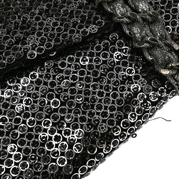 Chanel Silver Sequins Double Chain Shoulder Bag - Picture 6 of 12